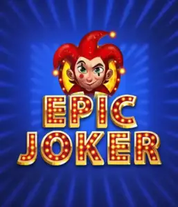 Experience the energetic world of Epic Joker slot by Relax Gaming, showcasing a cheerful joker with a bright red hairstyle amid a luminous blue background. This graphic portrays the joy and humor of classic slots, perfect for those who love traditional gameplay, providing a charming adventure.