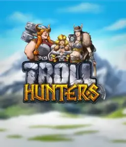 Enter the realm of "Troll Hunters," where fierce Viking warriors stand ready to confront their foes. The logo shows a male and female Viking, equipped with weapons, overlooking a frosty landscape. They radiate bravery and might, symbolizing the spirit of the game's adventurous theme.