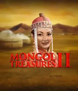 Discover the captivating heritage of Mongolia with Mongol Treasures 2 slot by Endorphina, featuring a beautiful Mongolian woman adorned in traditional attire against a golden Mongolian steppe backdrop. This image evokes the beauty of Mongolian history, providing a distinctive visual adventure. 